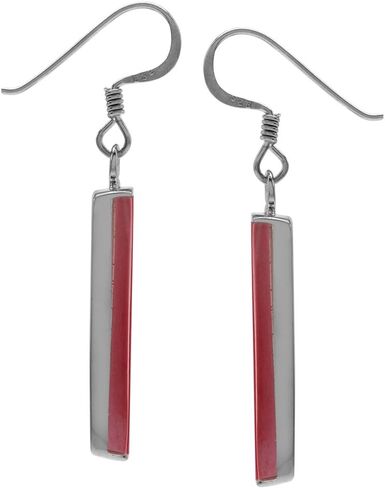 Silvershake Mondern Long Bar linear 925 Sterling Silver Dangle Hook Earrings in Saudi Arabia
