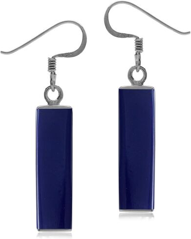 Silvershake Mondern Long Bar linear 925 Sterling Silver Dangle Hook Earrings in Saudi Arabia