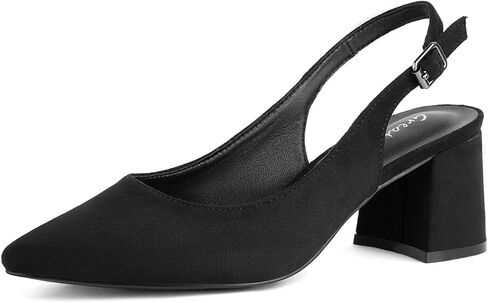 حذاء نسائي من Greatonu بكعب خلفي مدبب ومقدمة مدببة حذاء أسود مقاس 8 in Kuwait