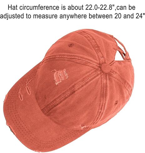 Womens Criss Cross Ponytail Baseball Cap Distressed Ponytail Hat High Messy Bun Trucker Ponycap for Outdoor Sports in Saudi Arabia