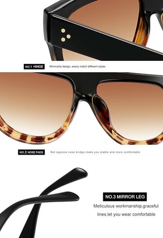 نظارات شمسية عصرية من MEETSUN للنساء، نظارات عصرية ذات ظلال عتيقة in Kuwait