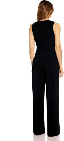 Adrianna Papell Women's Crepe Bow Detail Jumpsuit, Black, 6 in Saudi Arabia