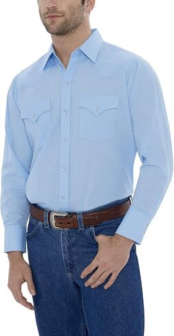 ELY CATTLEMAN Men's Long Sleeve Solid Western Shirt in Saudi Arabia
