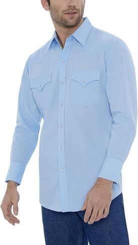 ELY CATTLEMAN Men's Long Sleeve Solid Western Shirt in Saudi Arabia