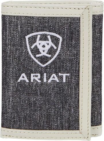 محفظة ARIAT مطرزة بثلاثة طيات هيذر/أبيض مقاس واحد in Saudi Arabia