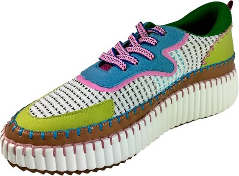 Coachel Women's Lace-Up Woven Knit Chunky Platform Fashion Sporty Low Top Sneaker in Saudi Arabia