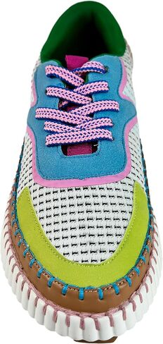 Coachel Women's Lace-Up Woven Knit Chunky Platform Fashion Sporty Low Top Sneaker in Saudi Arabia