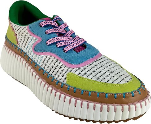 Coachel Women's Lace-Up Woven Knit Chunky Platform Fashion Sporty Low Top Sneaker in Saudi Arabia