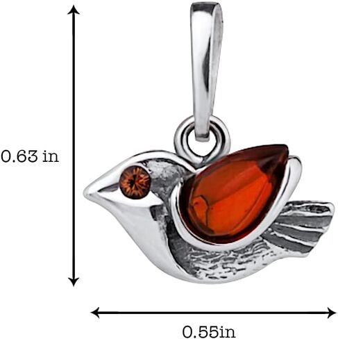Ian and Valeri Co. Amber Sterling Silver Little Sparrow Bird Pendant Necklace Chain 18" in Saudi Arabia