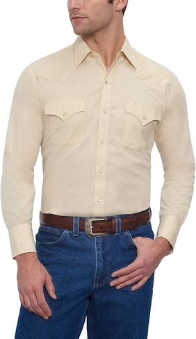 ELY CATTLEMAN Men's Long Sleeve Solid Western Shirt in Saudi Arabia