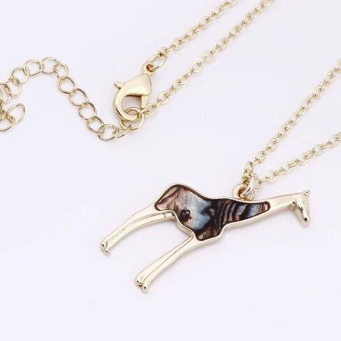 Giraffe Deer Pretty Black Enamel Crystal Sweater Pendant Necklace Three Color in Saudi Arabia