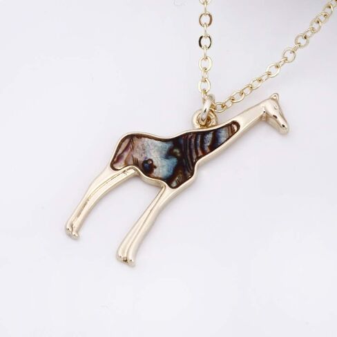 Giraffe Deer Pretty Black Enamel Crystal Sweater Pendant Necklace Three Color in Saudi Arabia