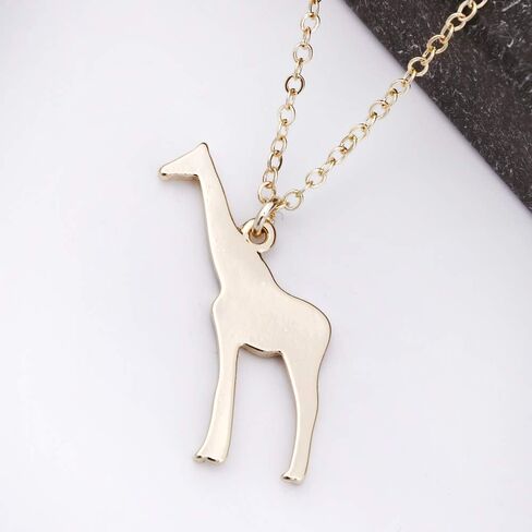 Giraffe Deer Pretty Black Enamel Crystal Sweater Pendant Necklace Three Color in Saudi Arabia