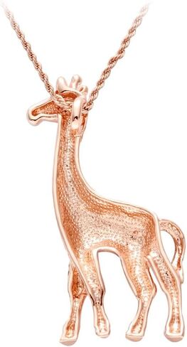 Giraffe Deer Pretty Black Enamel Crystal Sweater Pendant Necklace Three Color in Saudi Arabia