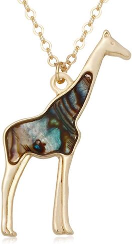 Giraffe Deer Pretty Black Enamel Crystal Sweater Pendant Necklace Three Color in Saudi Arabia