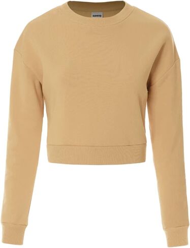 سويت شيرت نسائي قصير من الصوف بأكمام طويلة ورقبة دائرية من MixMatchy in Kuwait