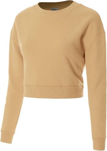 سويت شيرت نسائي قصير من الصوف بأكمام طويلة ورقبة دائرية من MixMatchy in Kuwait