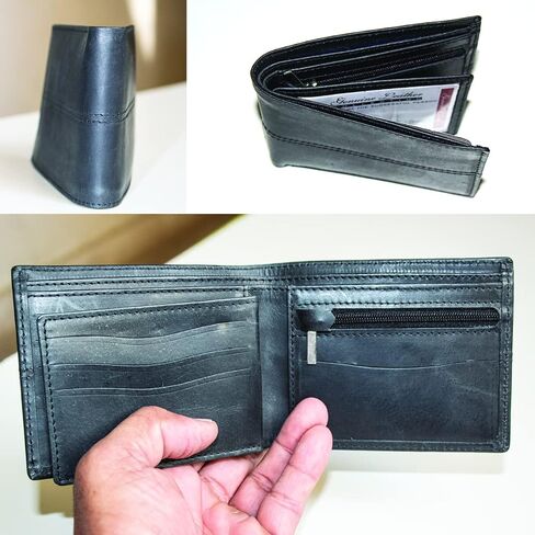 Leather Wallets For Men - Slim Bifold Wallet For Men Leather With Advanced RFID Protection & Extra Capacity Slots - Genuine Leather Wallets For Men - Gifts For Men in Saudi Arabia