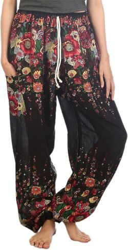 LOFBAZ Harem Pants for Women S-4XL Plus Yoga Boho Hippie Beach Travel Lounge PJs in Saudi Arabia