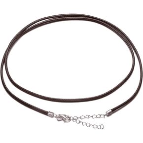 Genuine Leather Cord Chain Necklace Black Braided Wax Rope Chain with 925 Sterling Silver Clasp 14 16 18 20 22 24 26 28 Inches