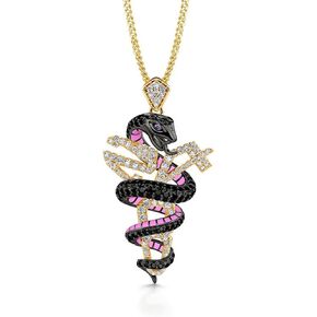 Jeulia Silver Commemorative Mamba Necklace: Sterling Silver Viper Black Mamba Cross Pendant Long Sweater Chain Men and Women Clavicle Basketball Necklace Christmas Gifts for Kobe Fans (Mamba Mentality)