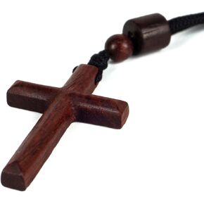 zyucwts خشبية الصليب قلادة قلادة للرجال النساء صبي الفتيات، الصليب الطبيعي للرؤية الخلفية سيارة مرآة قلادة، يدويا الخشب الصليب قلادة المجوهرات هدية، قلادة قلادة الدينية in Kuwait