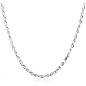 PORI JEWELERS Italian .925 Sterling Silver 1.5mm or 2.25mm Rope Chain Necklace