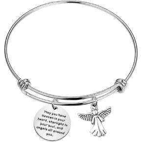 Gzrlyf Guardian Angel Charm Bracelet Angel Protection Jewelry Memorial Angel Gifts for Women Angel Inspirational Gifts