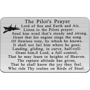 WSNANG Pilot Gift Pilot’s Prayer Wallet Card for Airline Personnel Pilot Graduation Gift Future Pilot Gift (Pilot’s Prayer WC)