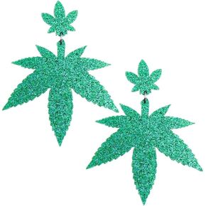 Hemp Leaf Drop Dangle Earrings