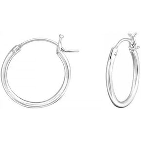 925 Sterling Silver French Lock Hoop Earrings, Sold as a Pair