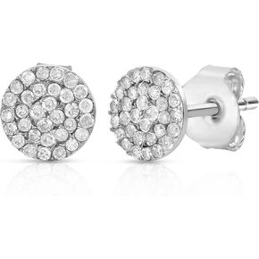 Solid 10k Gold Diamond Stud Earrings for Men & Women | White Gold Diamond Cluster Earrings | Cluster Diamond Studs | Real Diamond Earrings for Women & Men in Different Shapes by MAX + STONE