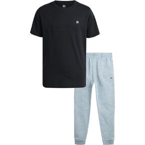 RBX Boys' Active Jogger Set - 2 Piece Hooded Short Sleeve T-Shirt and Fleece Joggers (Size: 8-12)