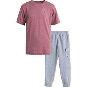 RBX Boys' Active Jogger Set - 2 Piece Hooded Short Sleeve T-Shirt and Fleece Joggers (Size: 8-12)