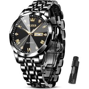 OLEVS Watch Men Luxury Watches for Men （Silver/Gold/Blue/Black）(Diamond/Roman Numeral/Arabic Numeral) Dial Watches Stainless Steel Watch Date Waterproof Dress Casual Reloj