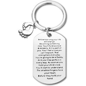 New Dad Keychain Daddy to Be Gift Pregnancy Announcement Gift for New Father to Be Gift Soon to Be Dad Father Gift First Time Dad Keychain Gift Christmas Father’s Day Birthday Gift Future Dad Gift