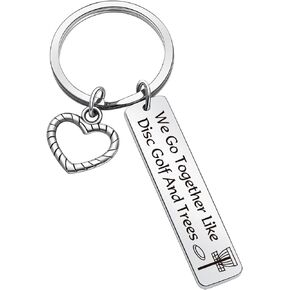 ZQEOU Disc Golfing Coach Key Chain Tree Gift Disc Golf Instructor Jewelry Disc Golfing Lover Player Key Ring