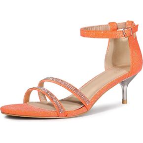 Allegra K Women's Stiletto Kitten Heels Glitter Heel Sandals