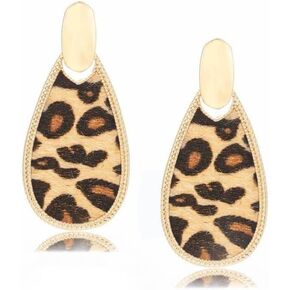 أقراط متدلية بطباعة الفهد للنساء أقراط متدلية من الجلد بطبعة الفهد in Kuwait