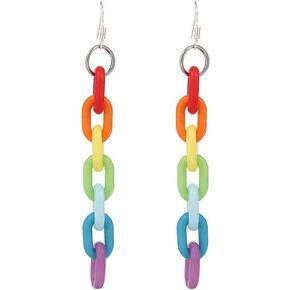 KaFu Lightweight Chain Earrings Rainbow Resin Acrylic Earrings Fashion personality Cool Transparent Color Earrings for Women Girls