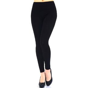 Liang Rou Women's Ultra Thin Stretch Full-Length Leggings Plain Black