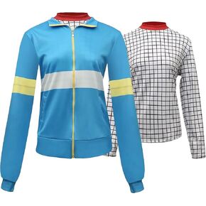 Blue Jacket Cosplay Costume Zipper Jacket Sweatshirt Hoodie Blue Tracksuit Coat Halloween Outfits Uniform