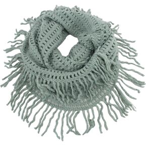 Women Cozy Knit Tassel Infinity Loop Scarf - 8 Colors