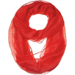 BYOS Womens Airy Crinkled Lightweight Soft Infinity Scarf Loop Snood in Solid Color