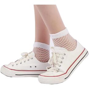 Womens Fishnet Socks Short Ankle Sock High Mesh Fishnet Hosiery 5 Pack/10 Pack