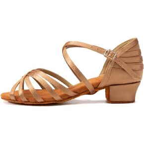 AOQUNFS Girls Latin Dance Shoes Low Heels Tango Salsa Ballroom Practice Performance Dancing Shoes,608