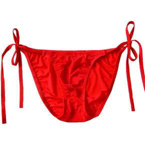 String Bikini Thong Briefs Milk Silk Side Tie Men's Underwear
