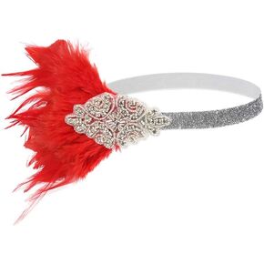 Gatsby 1920s Headpiece Stunning Roaring 20s Ostrich Feather Flapper Headband The Great Gatsby
