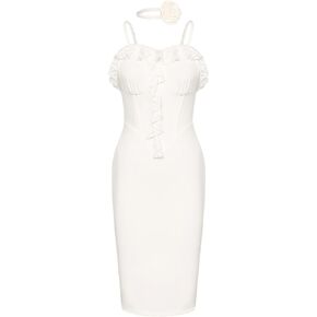 Belle Poque Women Spaghetti Bodycon Dress Vintage Cocktail Party Dress Sexy Night Club Dresses