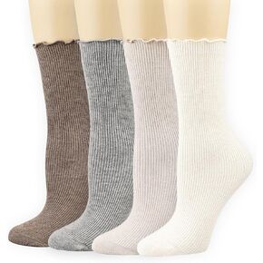 albagu Womens Ruffle Socks Casual Soft Cotton Crew Socks for Women Girls Cute Frilly Ankle Socks 5/6 Pack